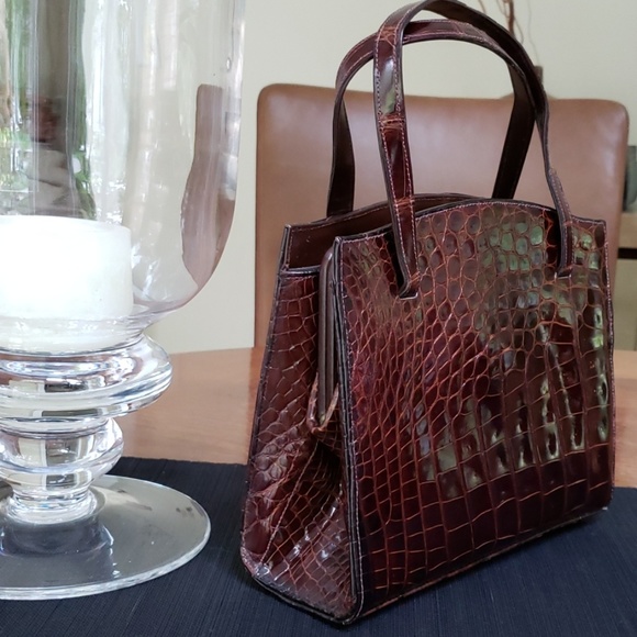 Not for sale💥VTG Lesco Alligator bag, dark brown - Picture 3 of 11